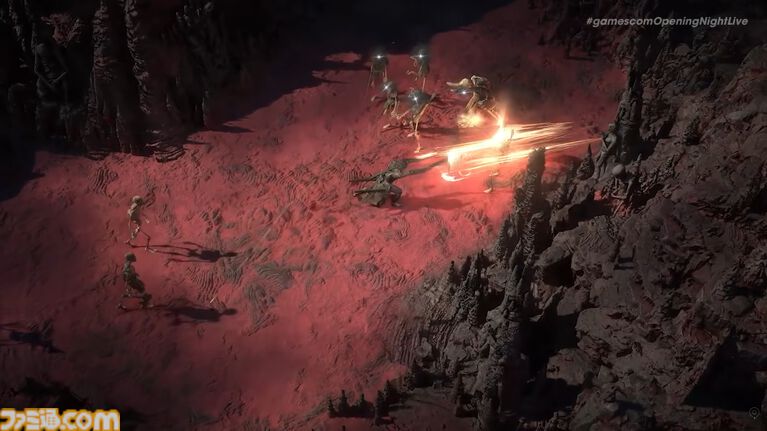 Path of Exile 2の正式リリース発表で公開された荒野を舞台にした戦闘シーンのスクリーンショット