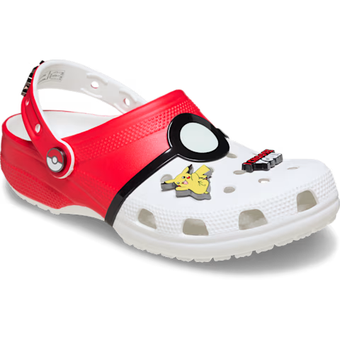 ポケモン×クロックス ポケボール クラシッククロッグ ピカチュウのジビッツチャームのアップ