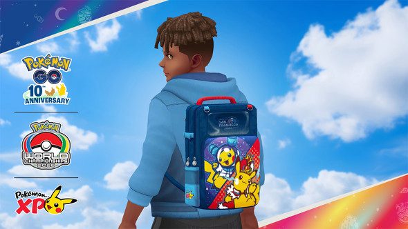 ポケモンGOのアバターがWCS・PXP2026ロゴ入りバックパックを背負っている画像