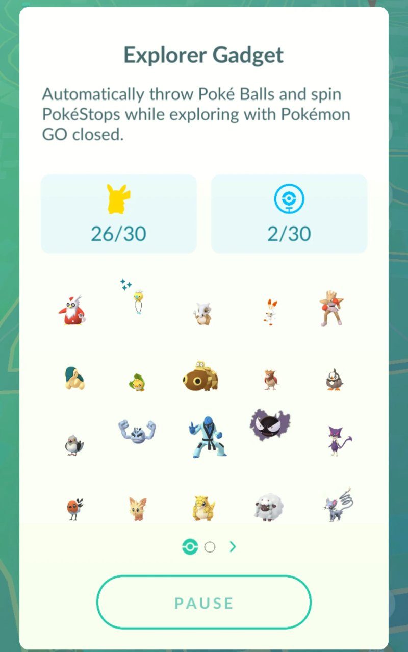 おでかけキャッチャーで捕獲したポケモンの一覧・進行状況画面