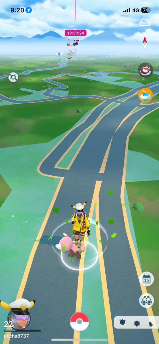復旧後のポケモンGOプレイ画面