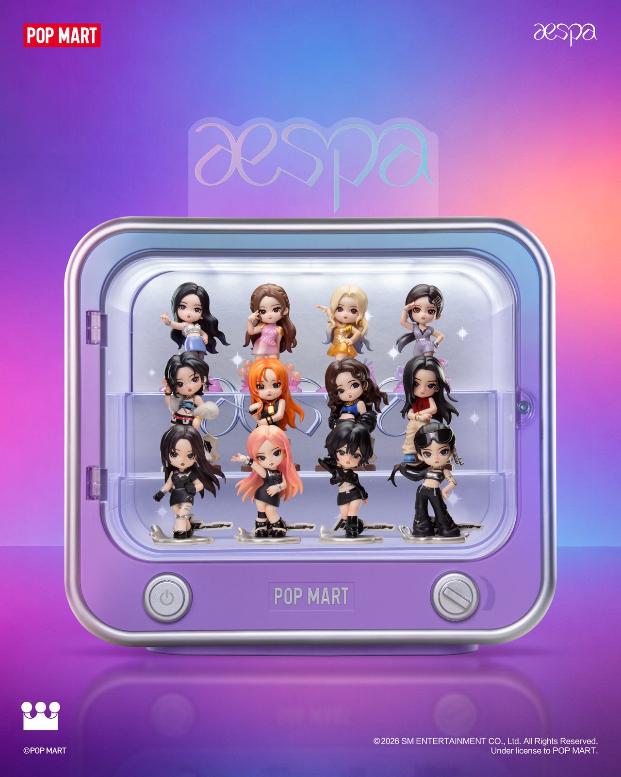 POP MART×aespa Memorable Picks ブラインドボックス全12種のディスプレイケース