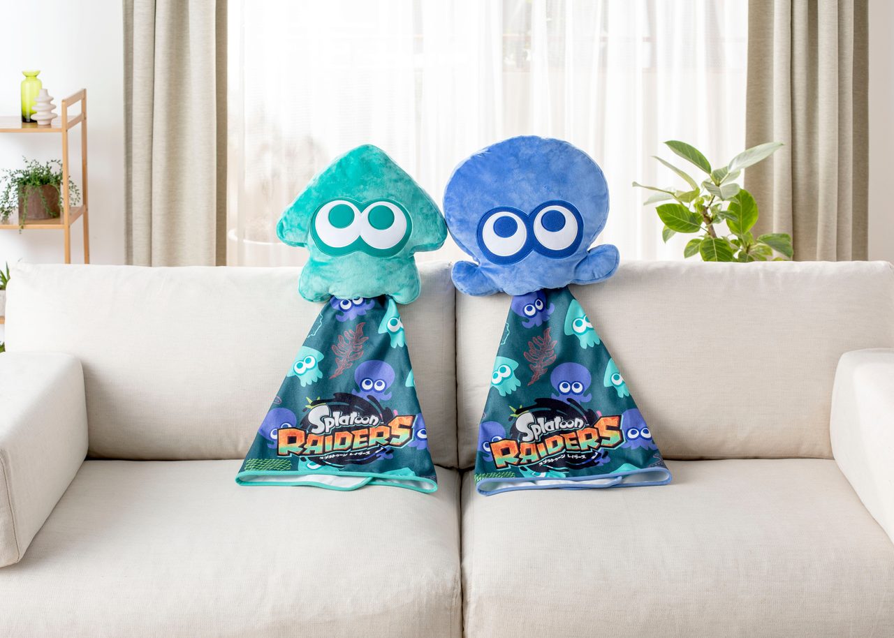 スプラトゥーン RAIDERS柄のブランケットクッションセット
