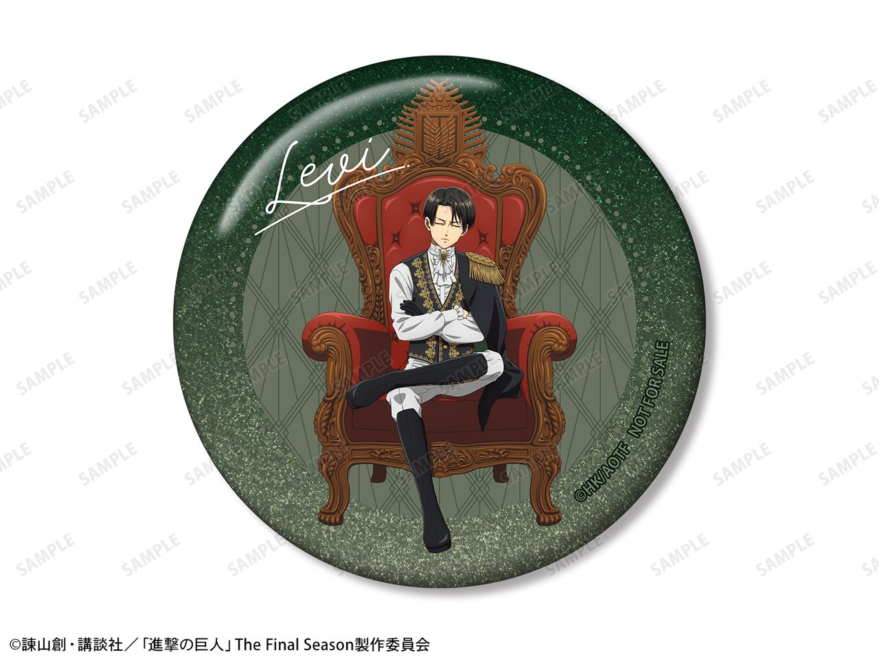 イベント会場限定特典 描き下ろし リヴァイ 75mmグリッター缶バッジ