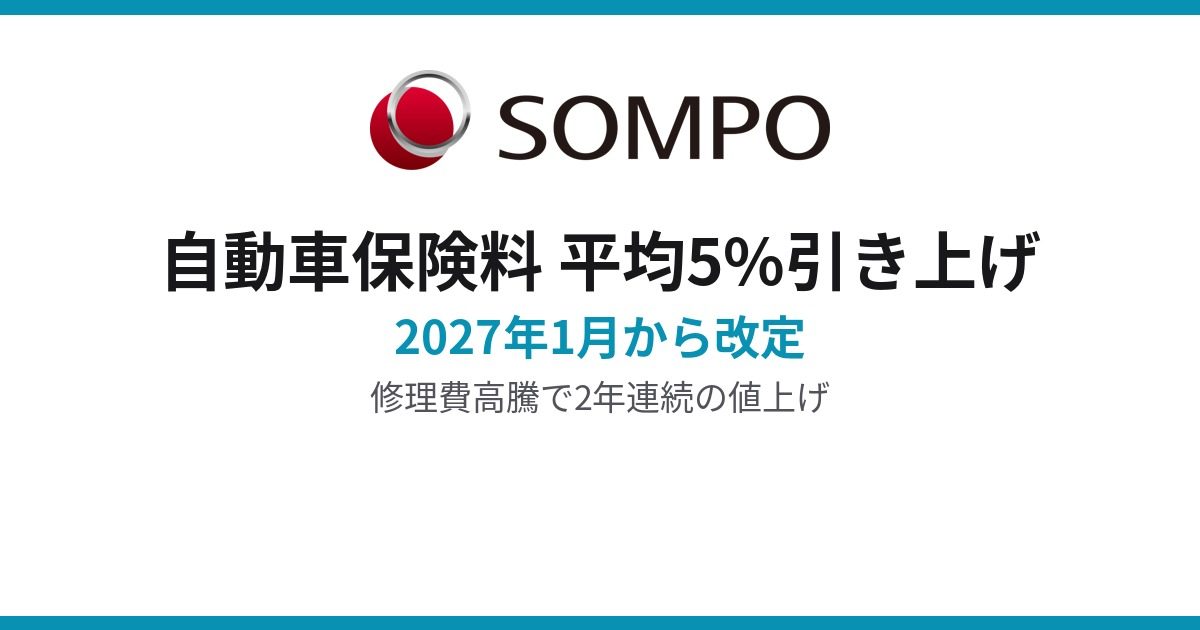損保ジャパン自動車保険2027年1月値上げ｜5%引き上げの理由と対象