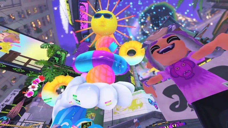スプラトゥーン3 Summer Nights 夏をイメージしたロビーの装飾