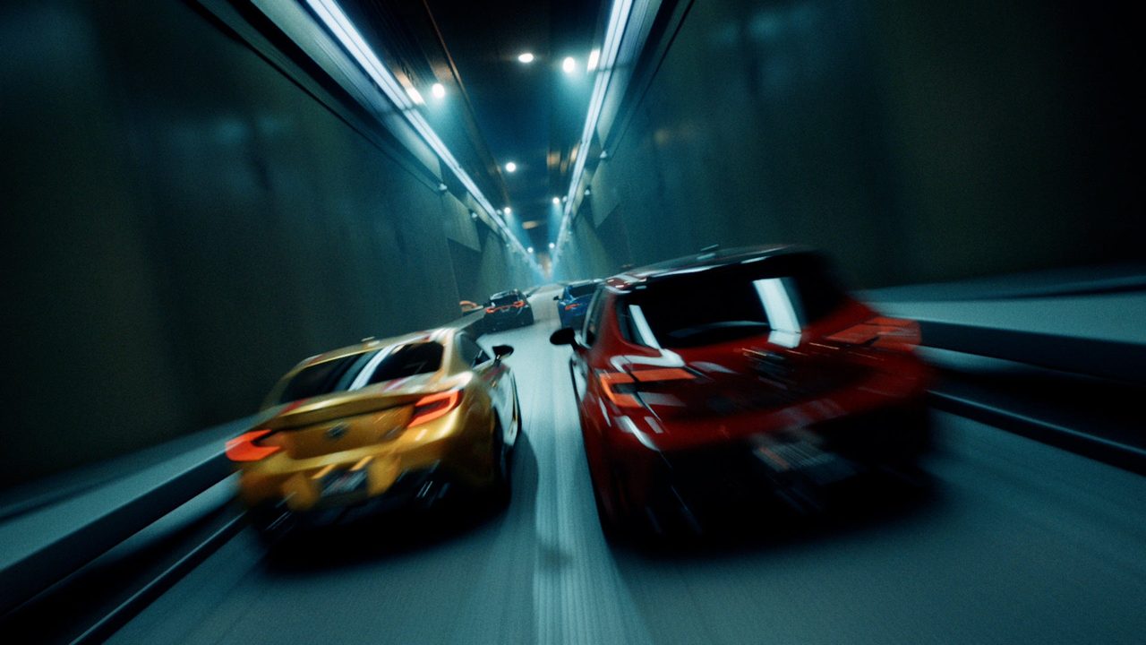 GAZOO Racingコラボ限定ミニカー トンネルを走行するイメージ写真
