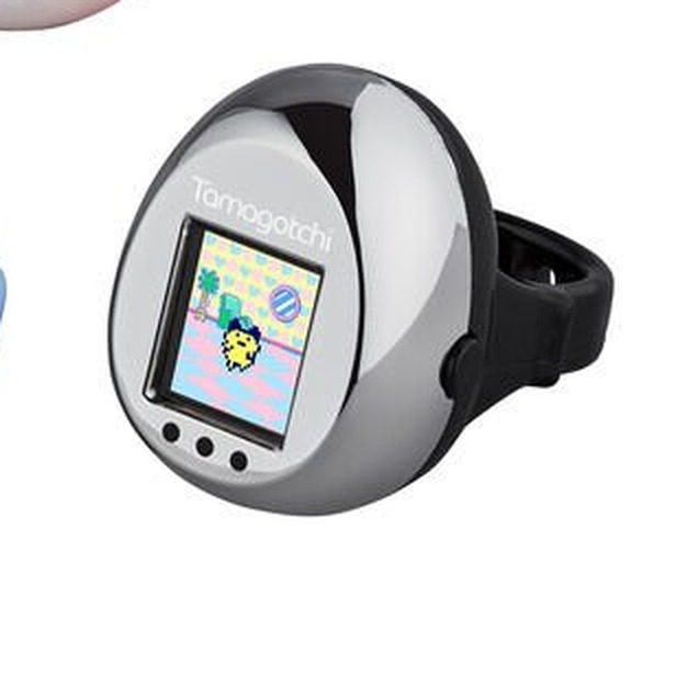 Tamagotchi ring Black&Metallic Silver