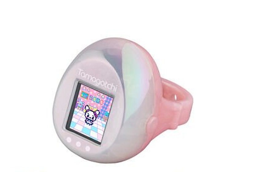 Tamagotchi ring Pink&Pearl White
