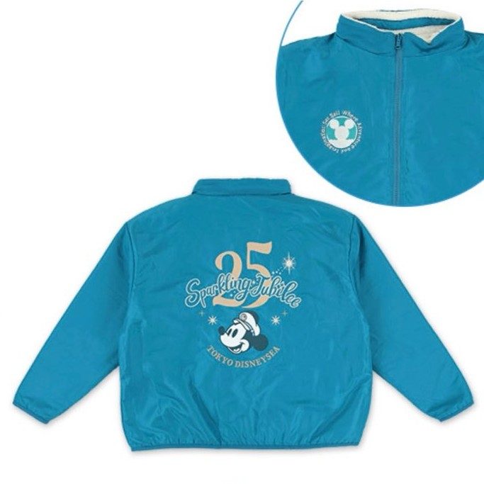 東京ディズニーシー25周年秋冬リバーシブルジャケットのジュビリーブルー面デザイン