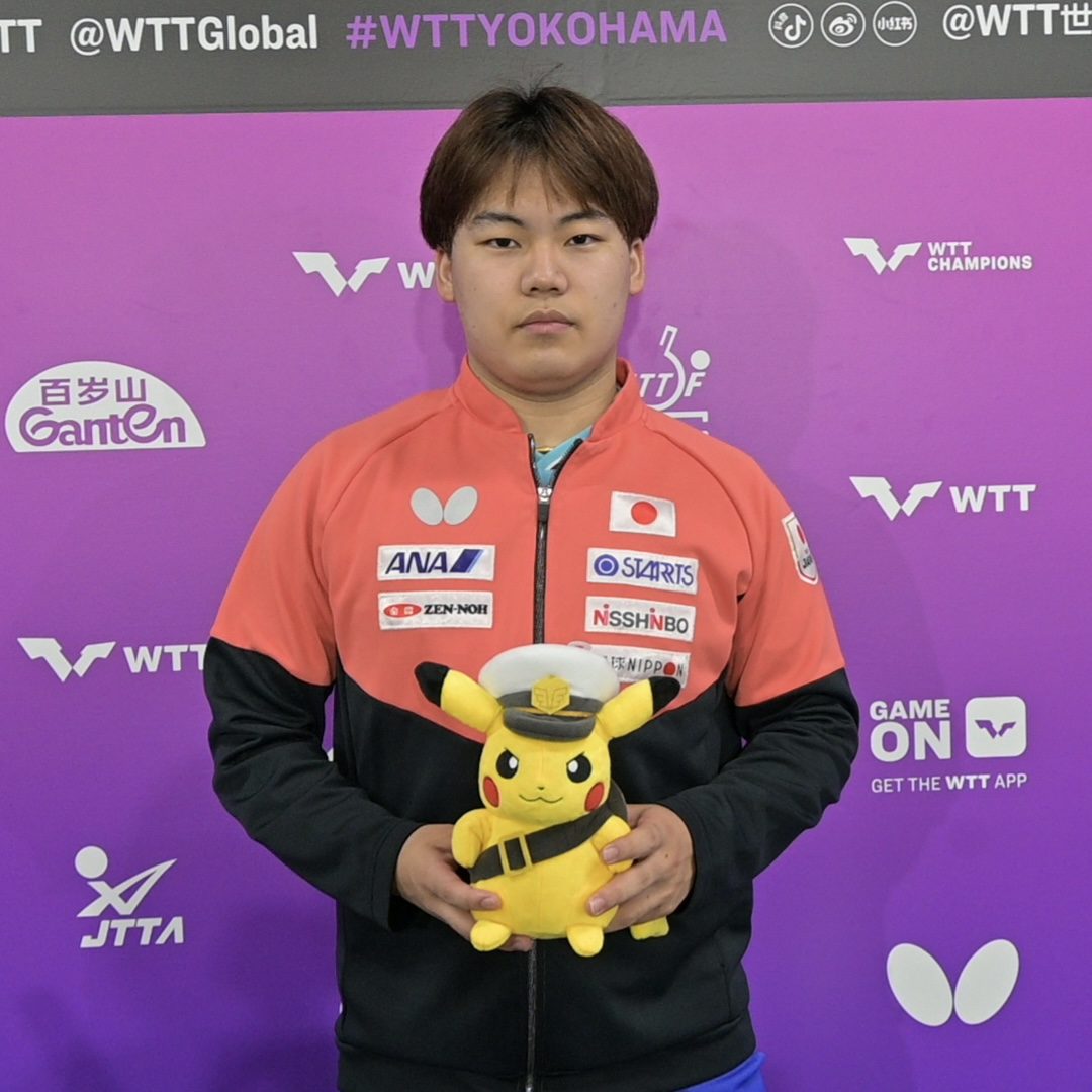 WTT横浜の会場で撮影された日本代表選手