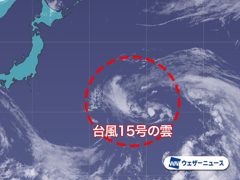 台風15号の衛星画像