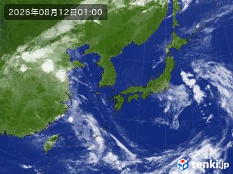 2026年8月12日1時の気象衛星画像