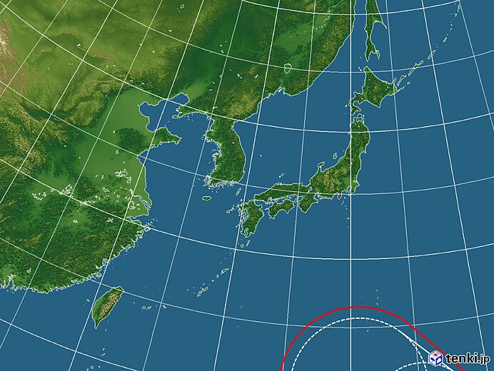 台風18号の進路予想円と日本近海の位置関係(tenki.jp)