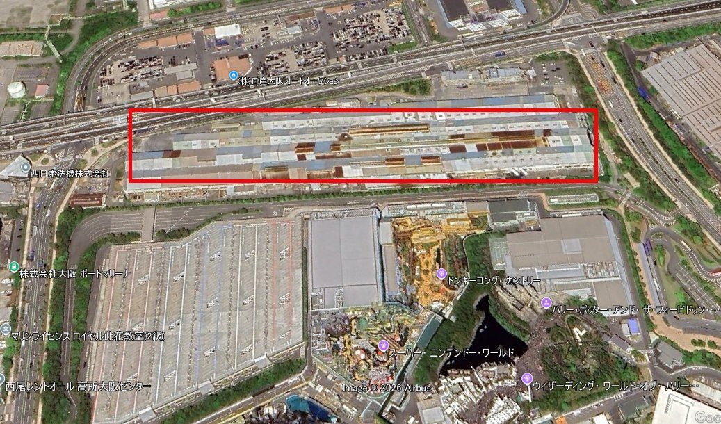 USJ拡張エリアの位置を示す地図