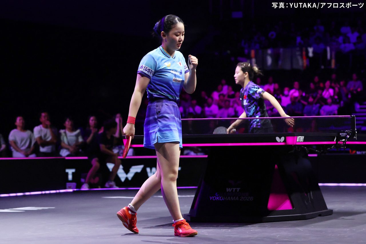 張本智和選手 WTTチャンピオンズ横浜2026 決勝プレー写真