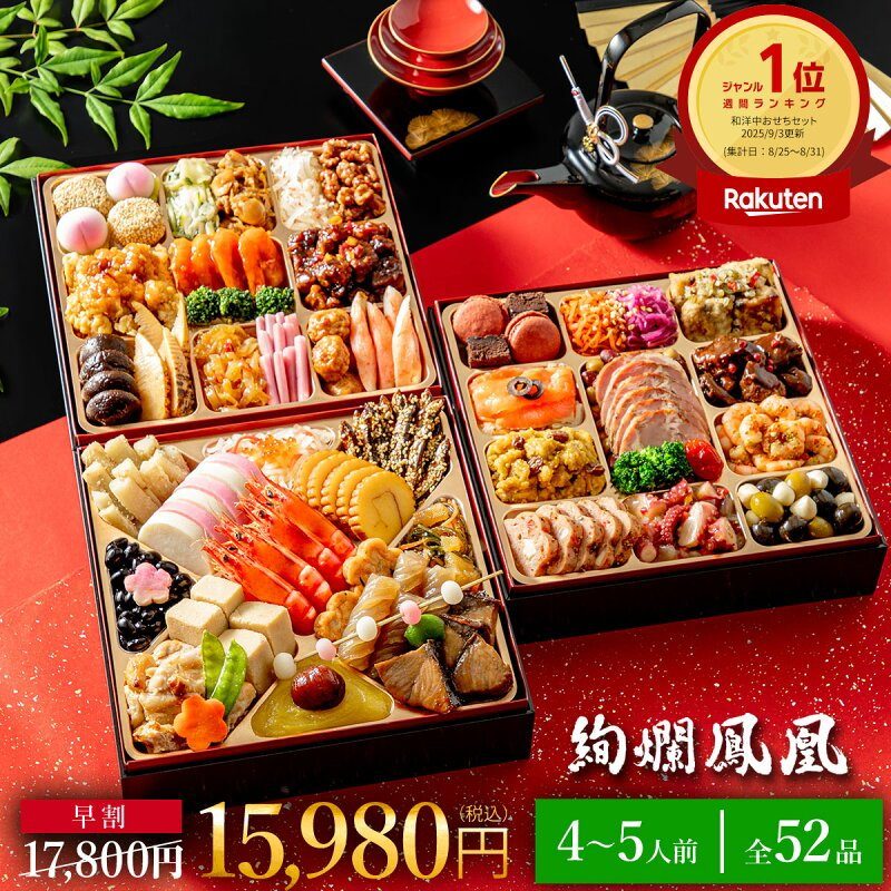 おせち早割の例 楽天市場の和洋おせちセット