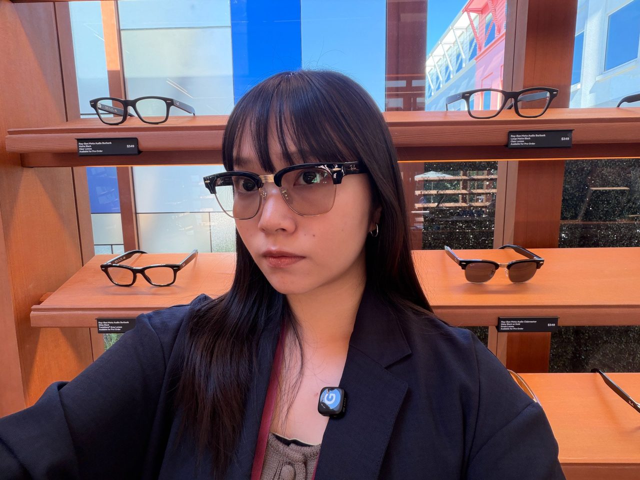 Meta Connect会場に展示されたRay-Ban Meta Audioと価格表示