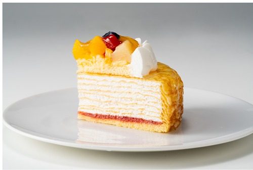 ミルクレープケーキの断面