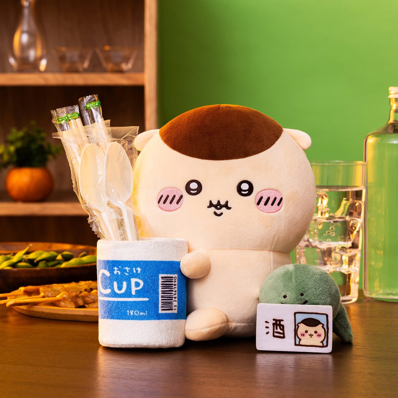 くりまんじゅうだらけくじ B賞 ぬいぐるみ付き小物立て ワンカップ酒モチーフ