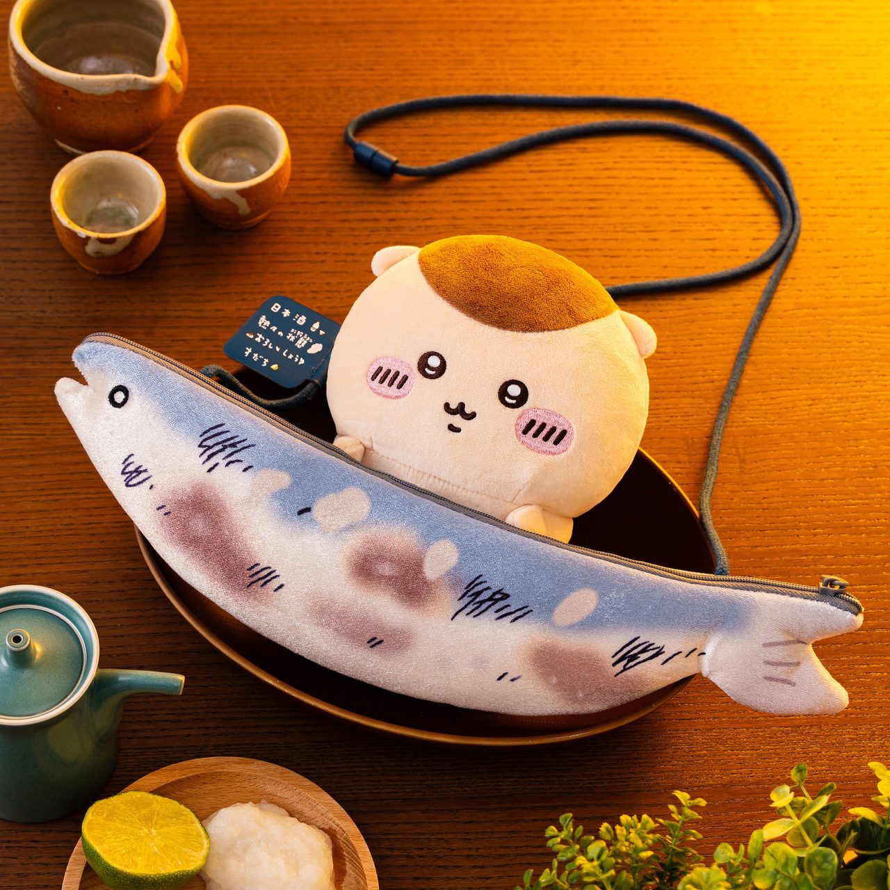くりまんじゅうだらけくじ D賞 焼きサンマのぬいぐるみポシェット
