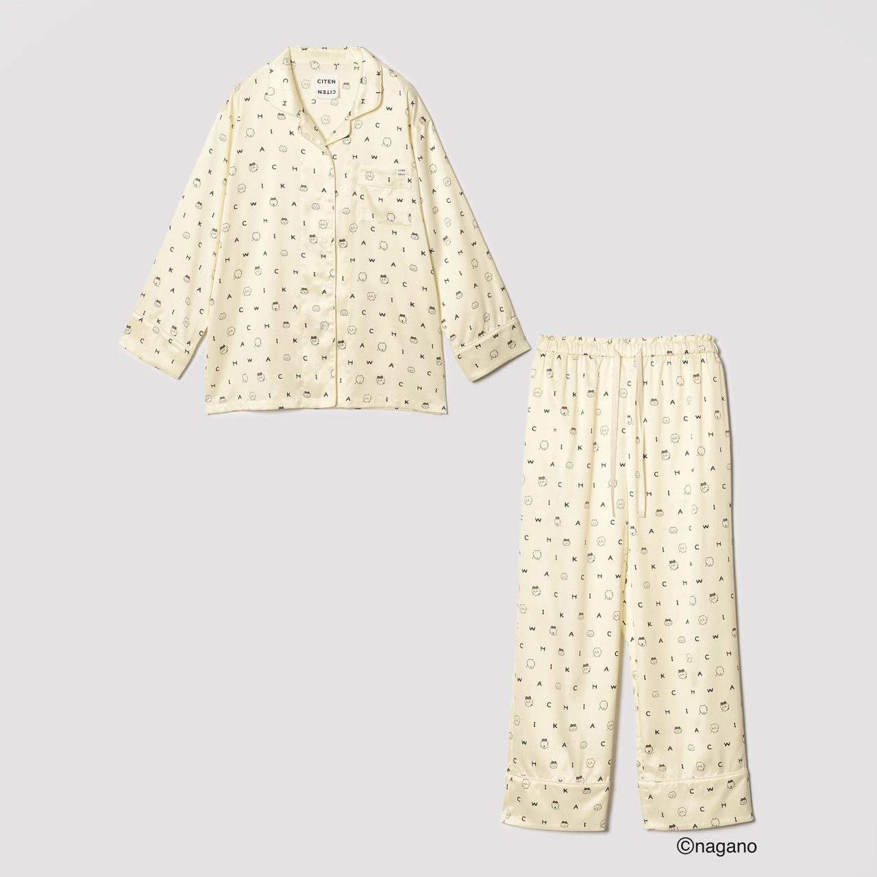 ちいかわCITENサテンルームウェア ナチュラルカラー