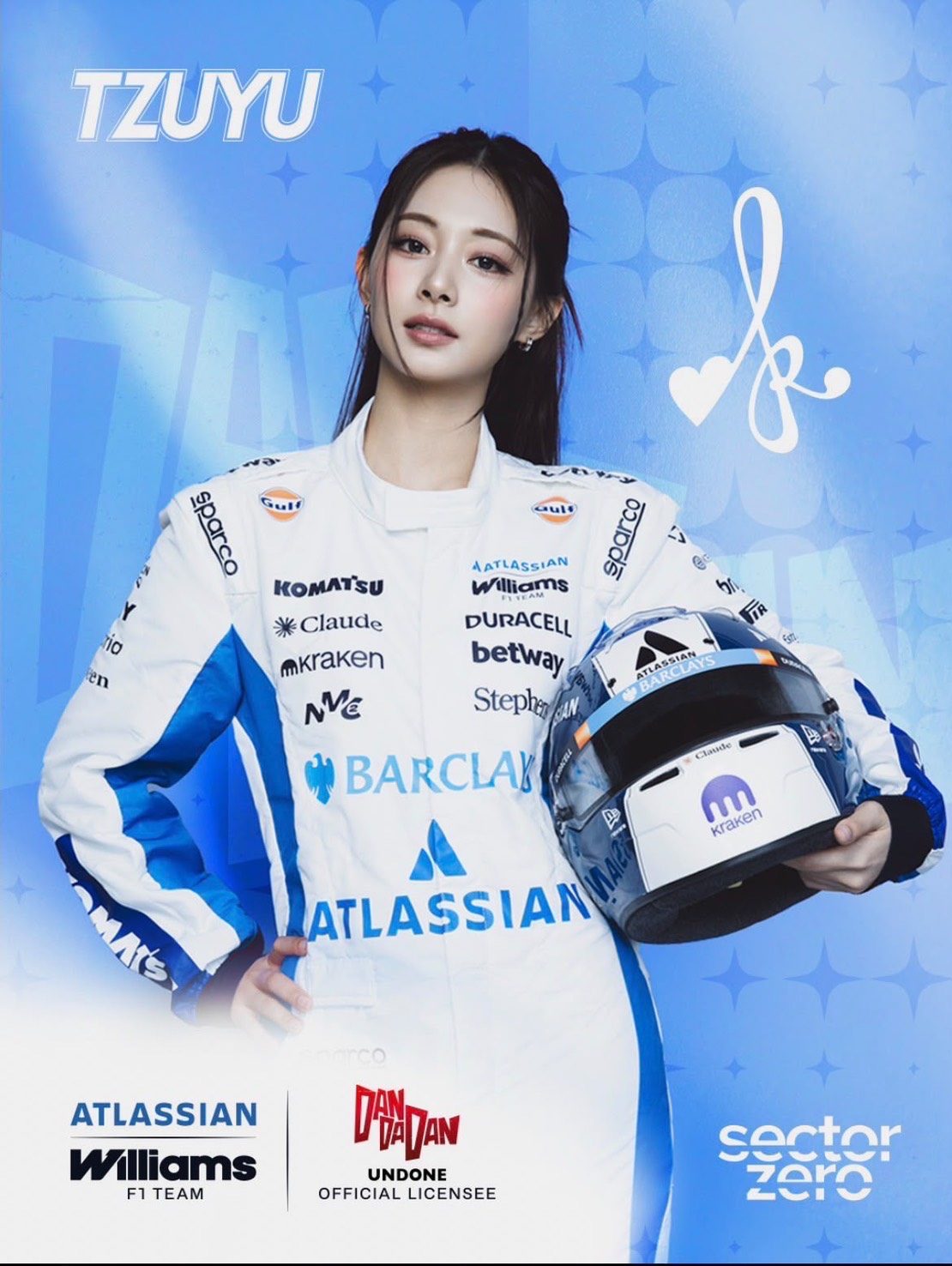 TWICEツウィのウィリアムズF1×ダンダダンコラボ縦型ビジュアル