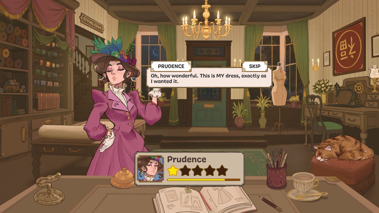 Dressmaker お客さんが衣装を受け取り星評価をつける画面