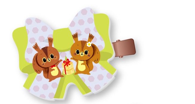 3WAYクリップ パイの実のキャラクター パイルとロクシーのデザイン