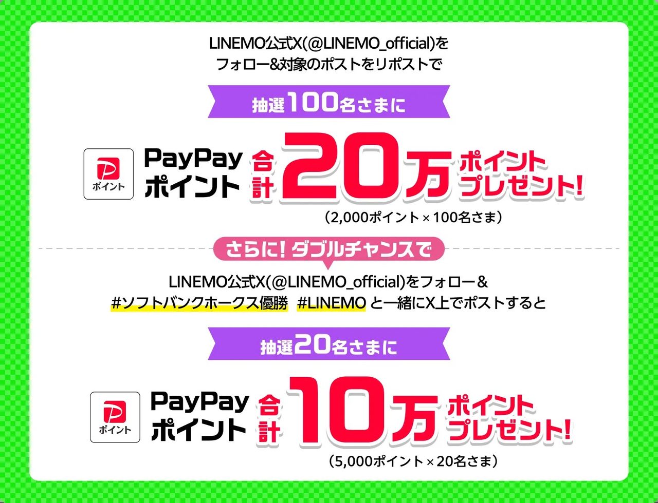 SoftBank光・SoftBank Air新規契約で抽選265名に最大10万円キャッシュバックのキャンペーン内容