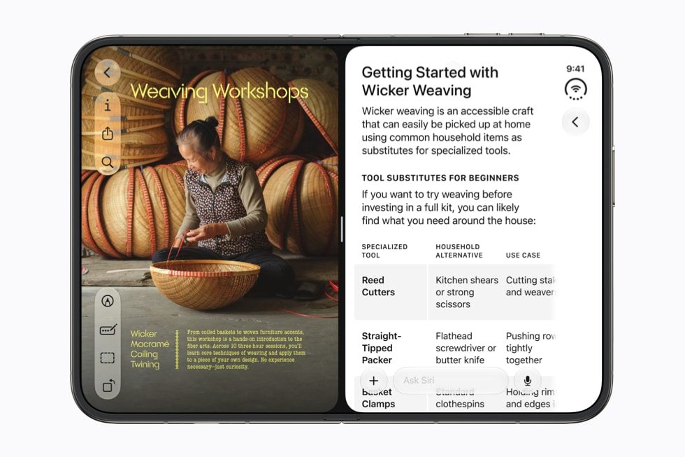 iPhone Duoの画面分割によるマルチタスク表示の様子