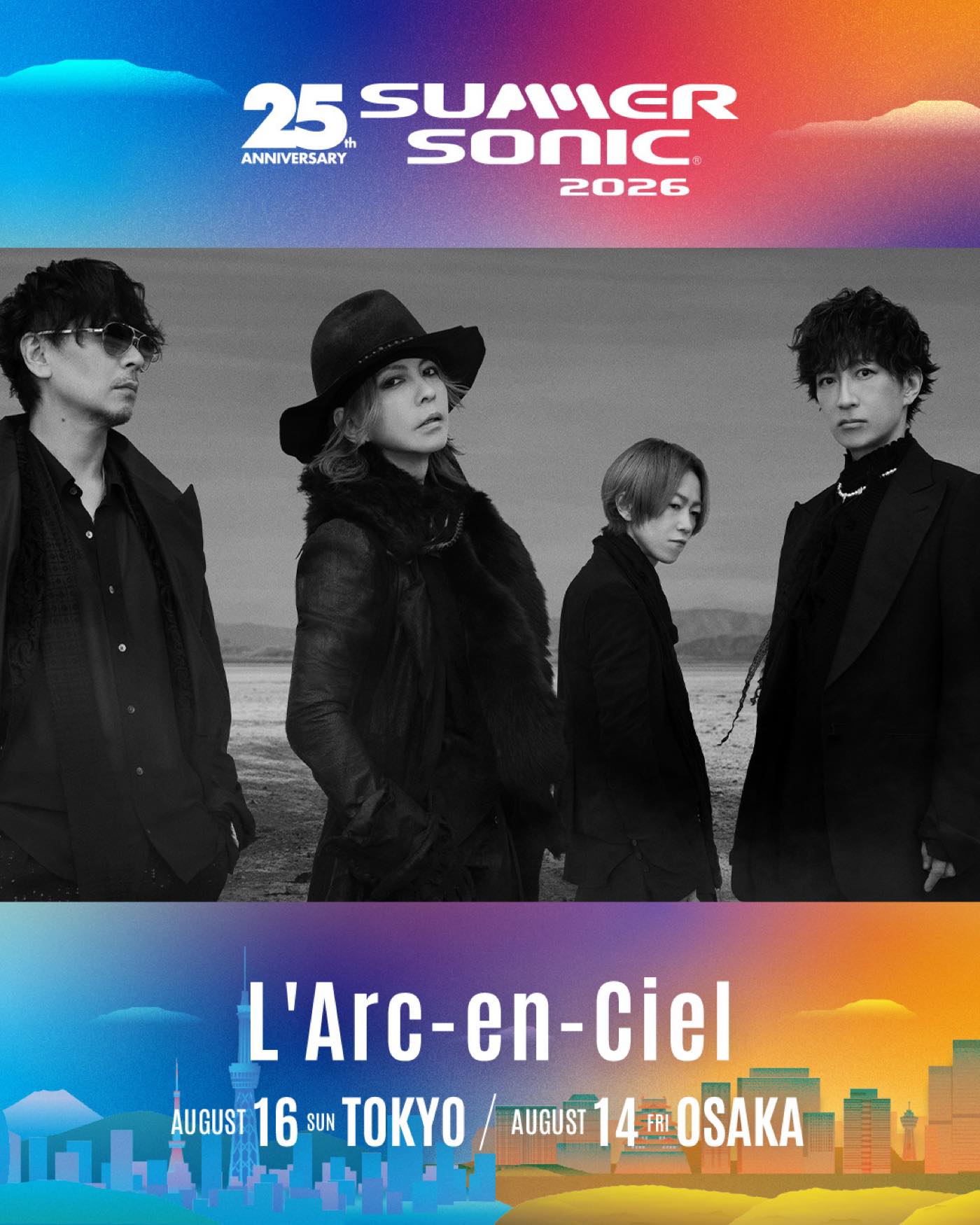 L'Arc-en-Ciel SUMMER SONIC 2026 出演告知ビジュアル