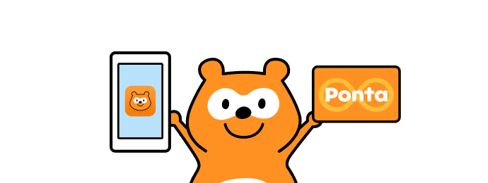 Pontaカードとスマホアプリでローソンでの買い物をするイメージイラスト