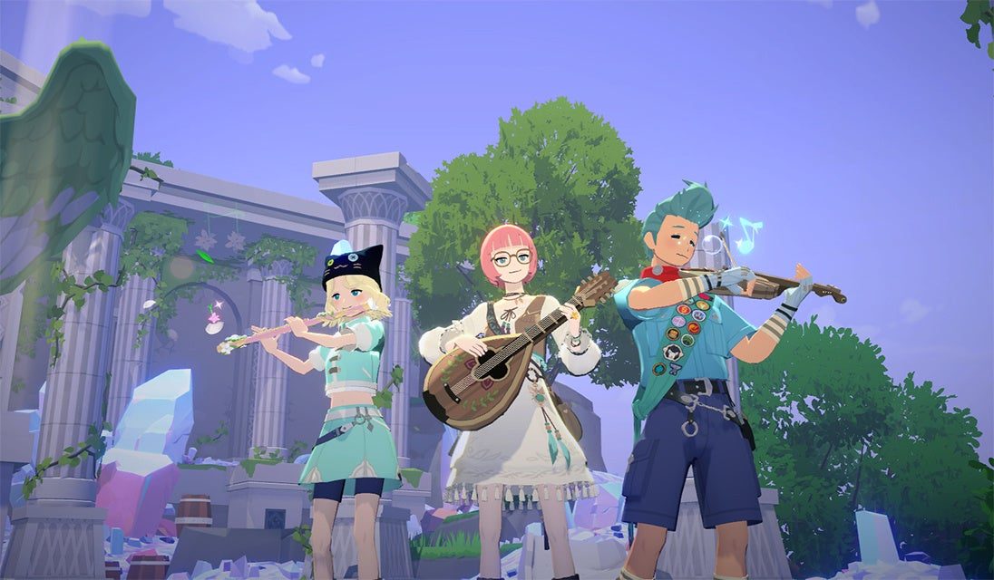 マビノギモバイル キャラクターが楽器を演奏するシーン