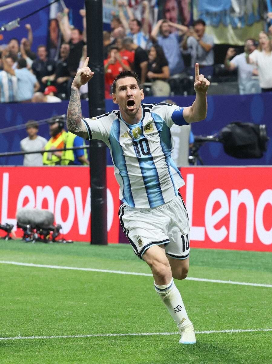 2026年W杯でゴールを喜ぶメッシ選手