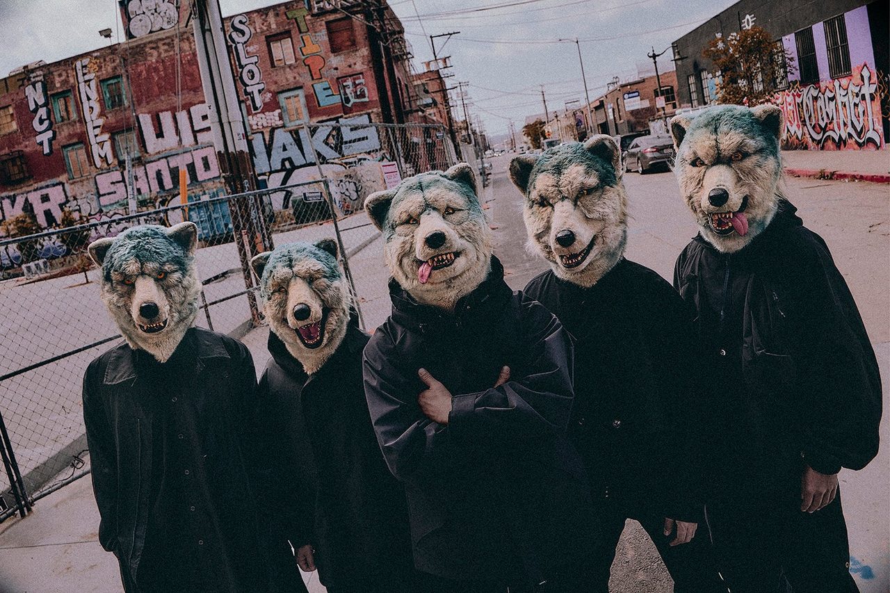MAN WITH A MISSIONメンバー5人のオオカミマスク姿の写真