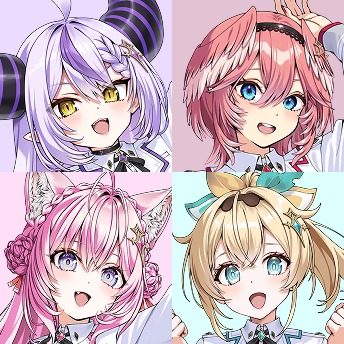 秘密結社holoX ラプラス・ダークネス 鷹嶺ルイ 博衣こより 風真いろは アイコンイラスト