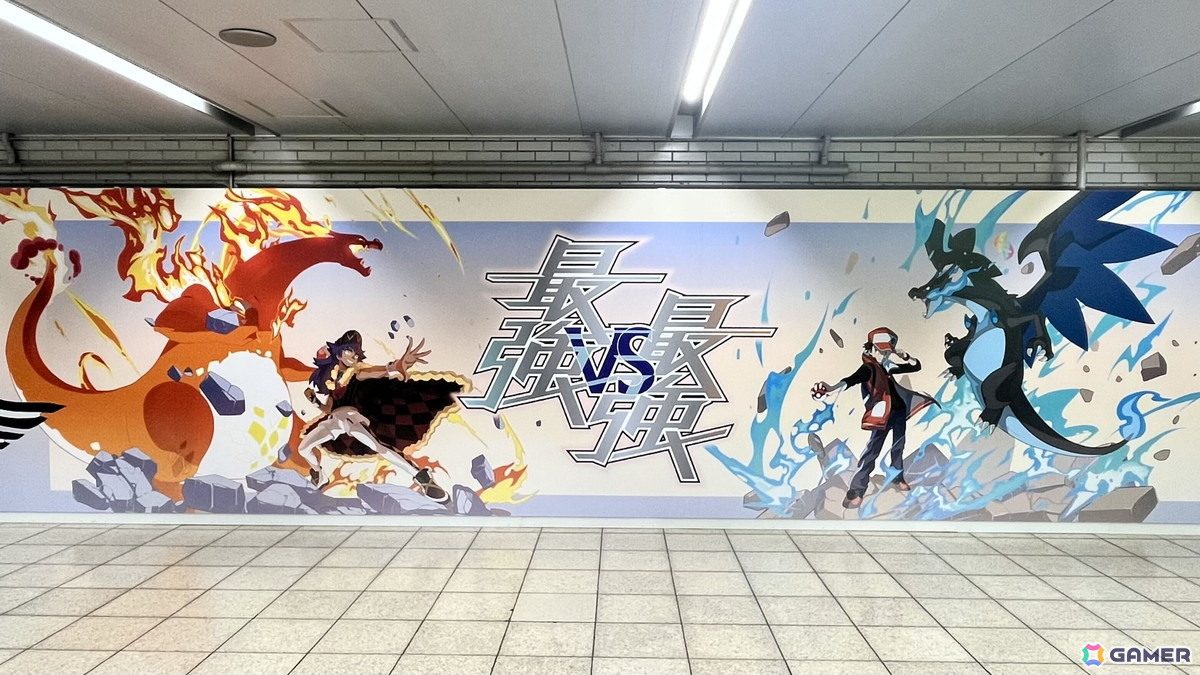 JR池袋駅に掲出されたポケマスEXトレインの記念ポスター