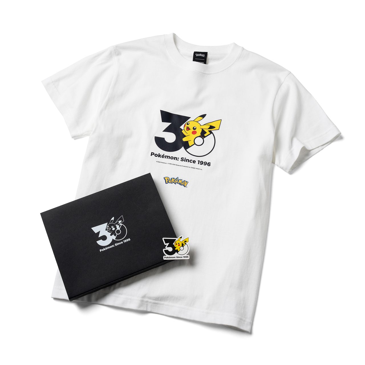 ポケモン30周年Tシャツの製品写真とオリジナルボックス