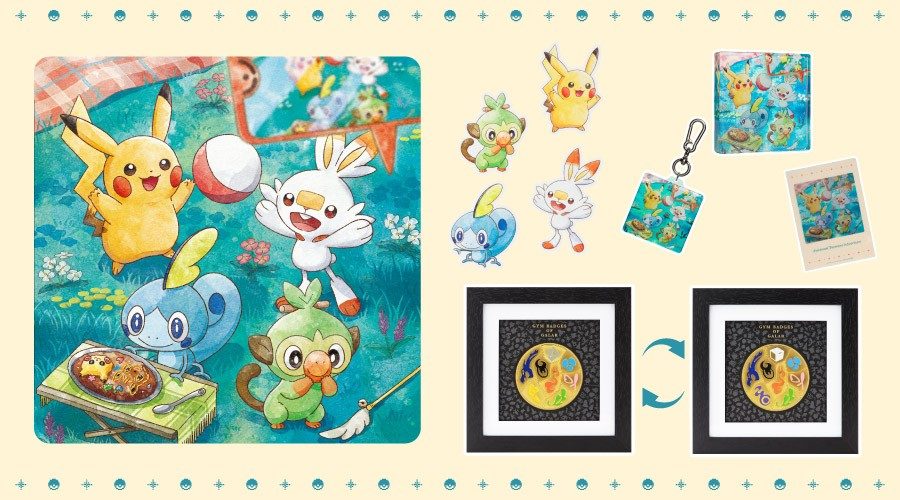 Pokémon Timeless Adventure ピカチュウ・サルノリ・ヒバニー・メッソンのキャンプイラスト