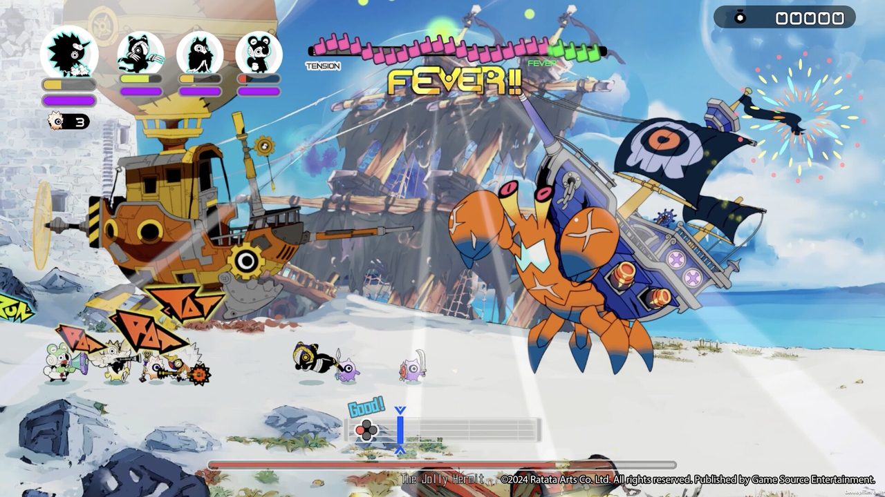 Ratatan ゲーム画面 フィーバー中の激しいバトル