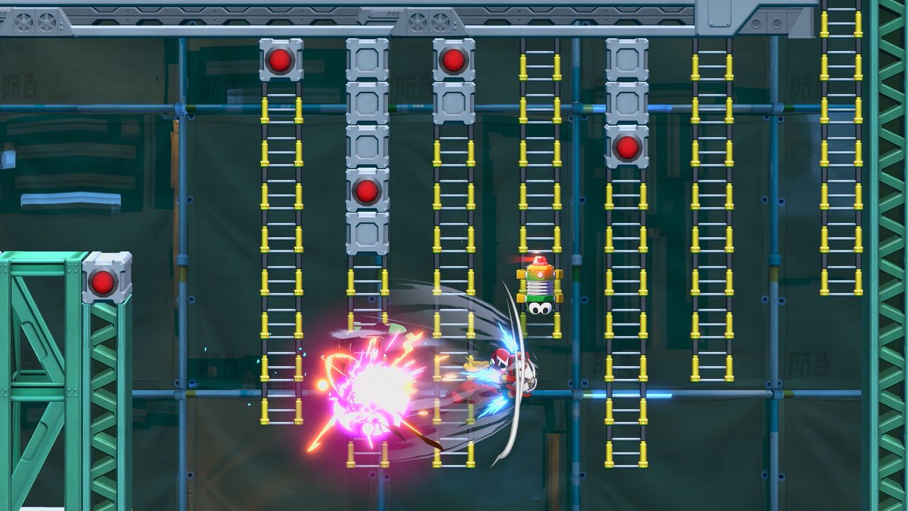 ロックマン デュアルオーバーライド ブルースのゲームプレイ画面