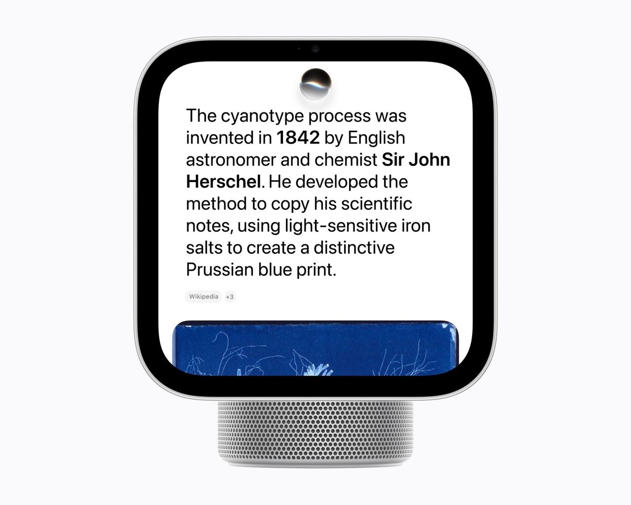 Apple HomeViewのSiri AIが質問に文章と画像で答える画面