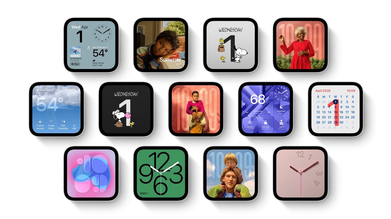Apple HomeViewの待機画面Facesの一覧(写真・時計・スヌーピー・カレンダーなど)