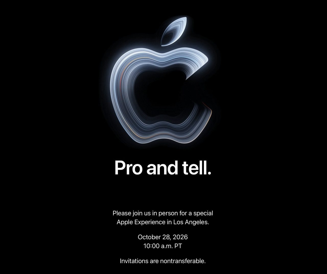 Appleが報道関係者に送った10月28日Pro and tellイベントの招待状