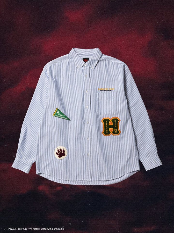 Hawkins High School Shirt ストライプのオックスシャツ
