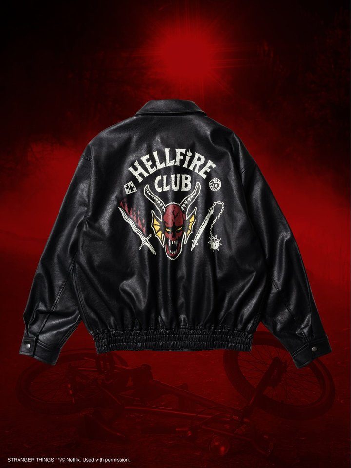 Hellfire Club Faux Leather Jacket バックのロゴ