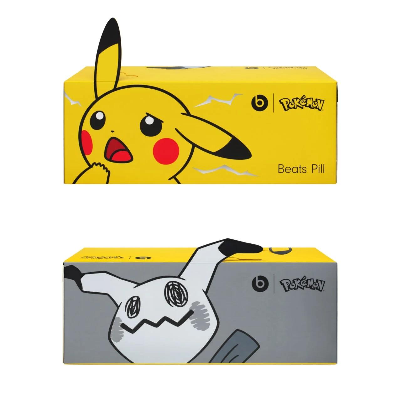 Beats Pillポケモン特別版の専用パッケージ、ピカチュウとミミッキュの絵柄