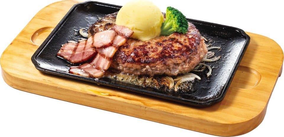 ビッグボーイ 1ポンド手ごねハンバーグ 450g ベーコンとマッシュポテト添え