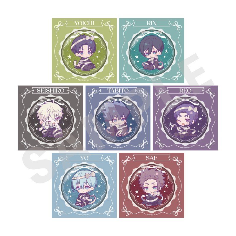 ミニキャラリボンシリーズ キラキラ缶バッジ サンプル画像